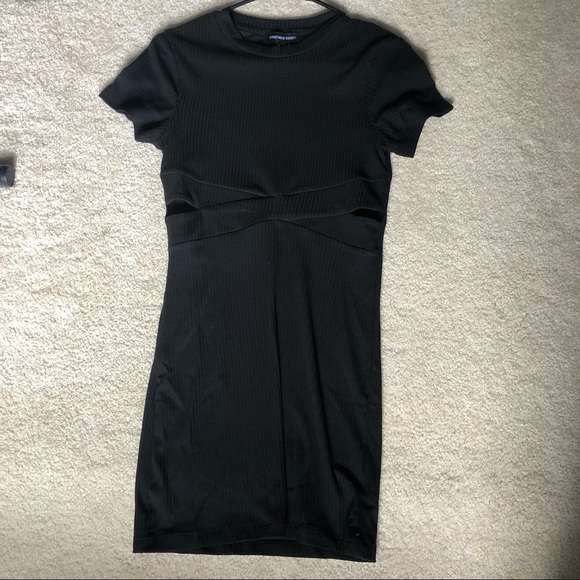 Soft Ribbed Side Cut Out Mini Dress - Picture 1 of 5